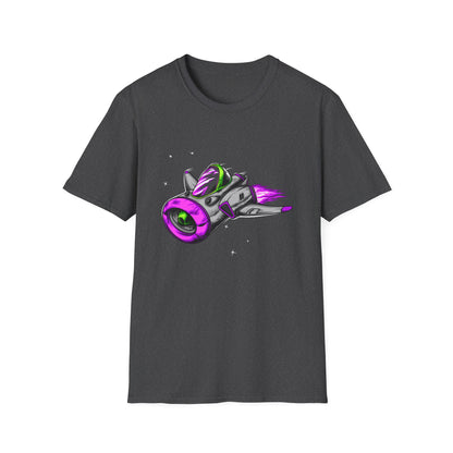 Epic Futuristic Spaceship T-Shirt | Vibrant Retro Sci-Fi Jet Design for Gamers & Space Enthusiasts