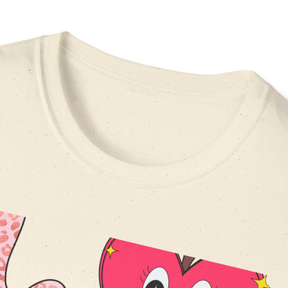 Groovy Leopard 'L' Back to School T-Shirt | Whimsical Reading Apple & Pencil Pals Tee | Fun Teacher Student Gift Idea