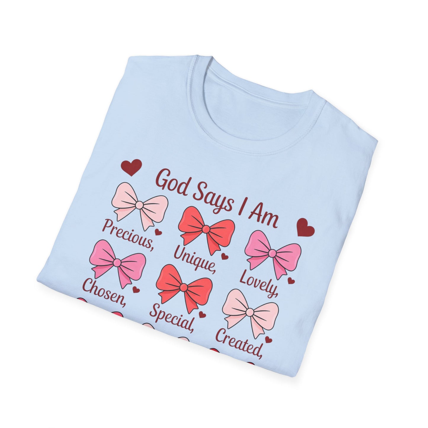 Uplifting God Says I Am T-Shirt | Empowering Christian Faith Tee for Women | Divine Self-Worth Affirmation Gift