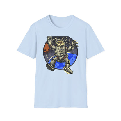 Gravity-Defying Astronaut Cat T-Shirt | Grumpy Space Kitty Tee | Unique Sci-Fi Animal Lover Gift
