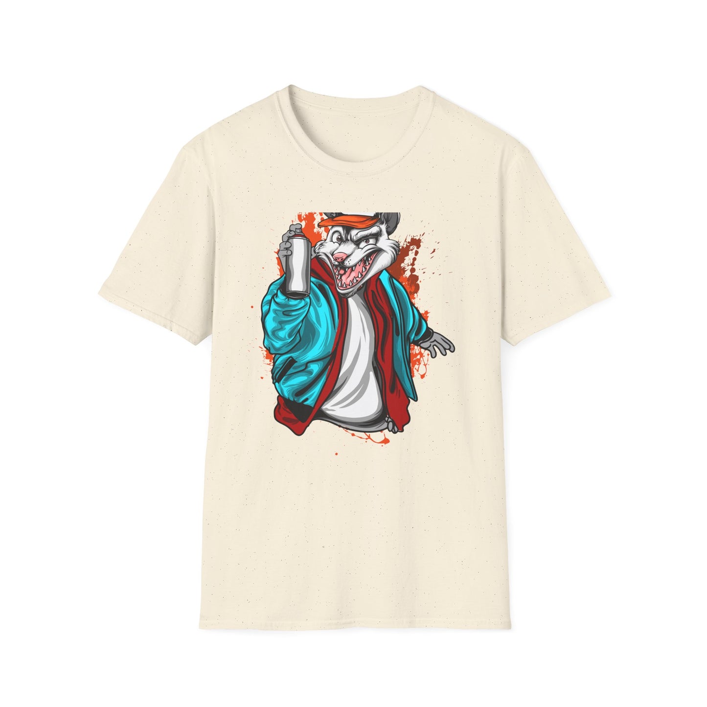 Unleash Your Inner Rebel: Epic Graffiti Rat T-Shirt - Bold Street Art Rodent Design with Spray Can for Urban Style