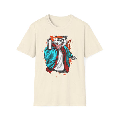 Unleash Your Inner Rebel: Epic Graffiti Rat T-Shirt - Bold Street Art Rodent Design with Spray Can for Urban Style