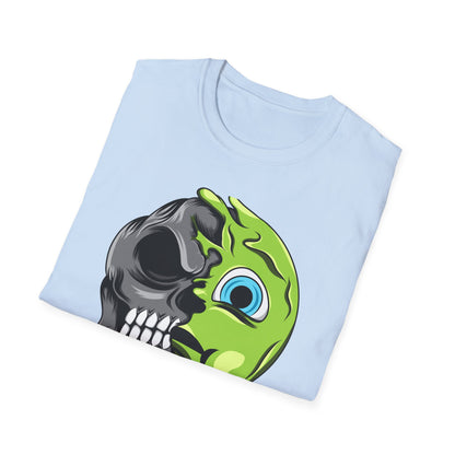 Epic Melting Skull & Slime T-Shirt - Vibrant Half-Skull Gooey Monster Graphic Tee for Edgy & Alternative Style