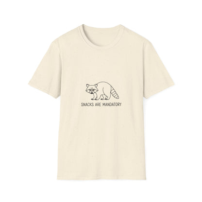 Hilarious 'Snacks Are Mandatory' Bear T-Shirt - Funny Foodie Tee for Snack Lovers & Bear Fans - Ultimate Comfy Gift