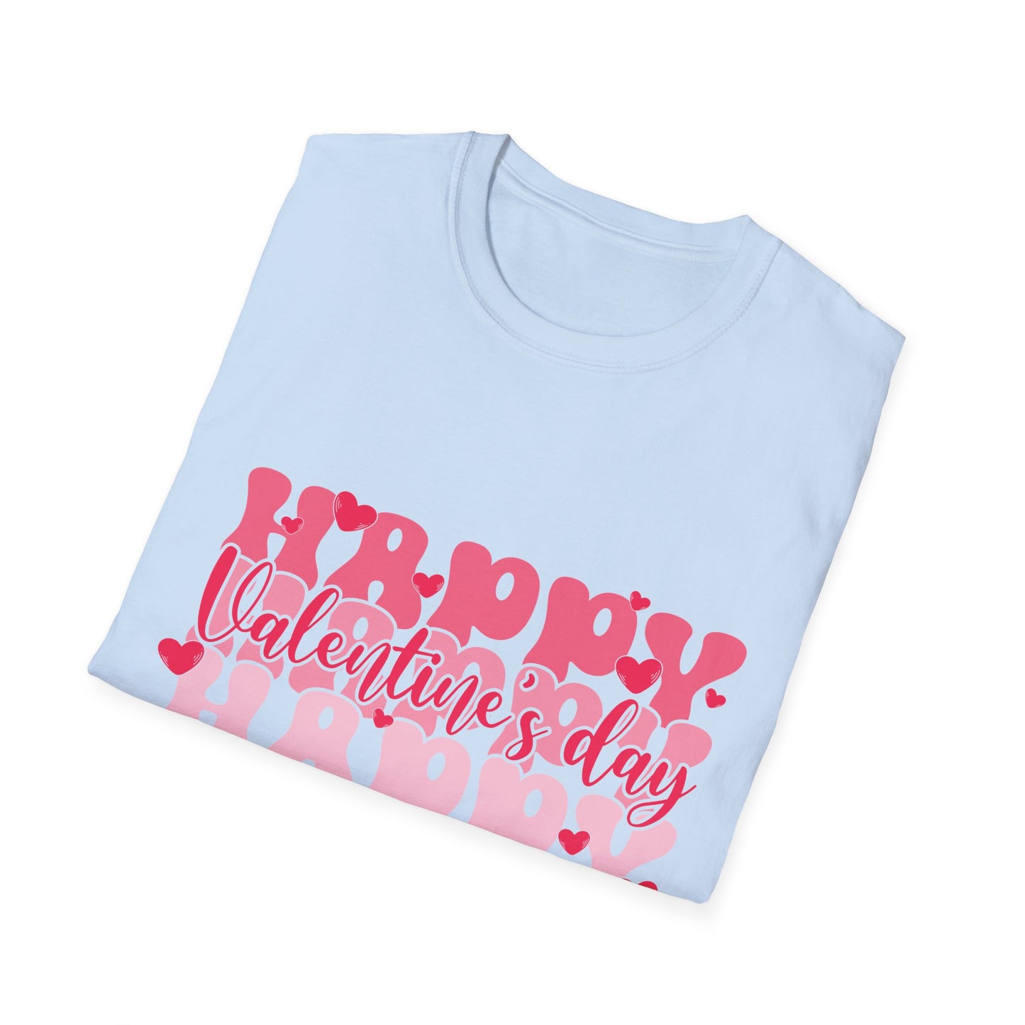 Groovy Happy Valentine's Day T-Shirt | Retro Pink Hearts Love Tee | Cute Festive Cupid Shirt for Women & Men