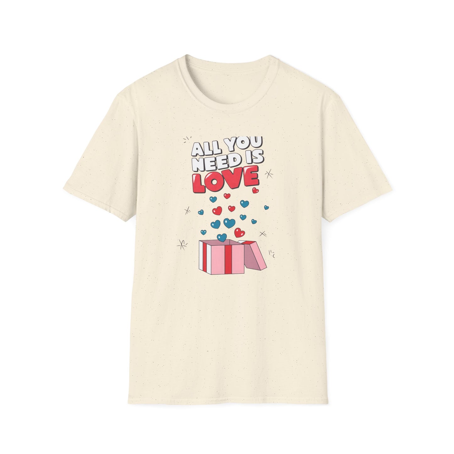 Cute All You Need Is Love T-Shirt | Sweet Heart Gift Box Tee | Romantic Valentine's Day Outfit | Adorable Love Statement Top
