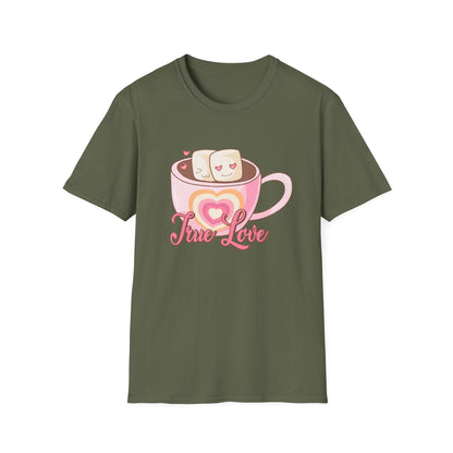 Sweet True Love Hot Chocolate T-Shirt | Adorable Marshmallow Couple Valentine's Day Gift Tee