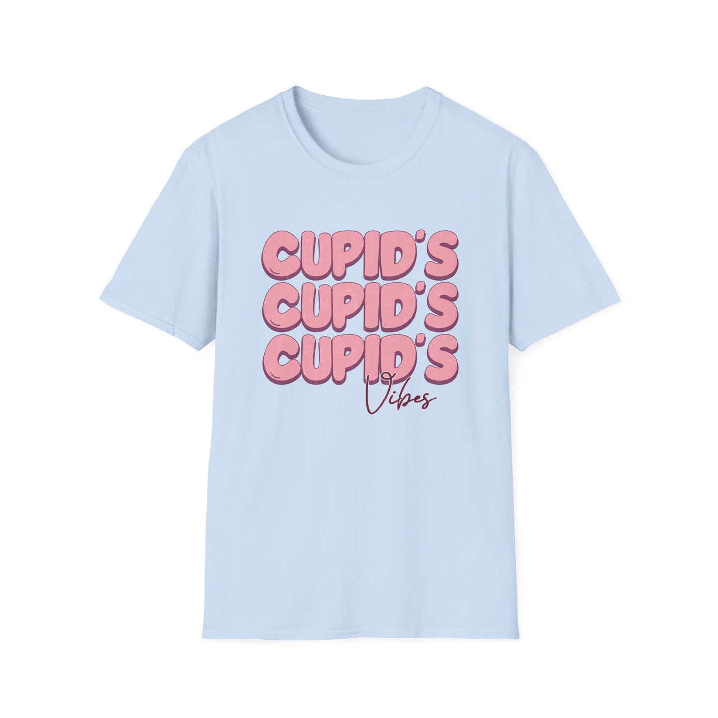 Groovy Cupid's Vibes T-Shirt | Sweet Retro Valentine's Day Love Tee | Adorable Distressed Graphic Gift