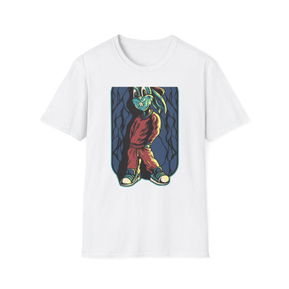 Cool Hip Hop Rabbit T-Shirt | Trendy Streetwear Bunny Tee | Vibrant Urban Animal Design | Unique & Awesome Unisex Apparel