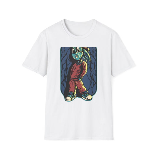Cool Hip Hop Rabbit T-Shirt | Trendy Streetwear Bunny Tee | Vibrant Urban Animal Design | Unique & Awesome Unisex Apparel
