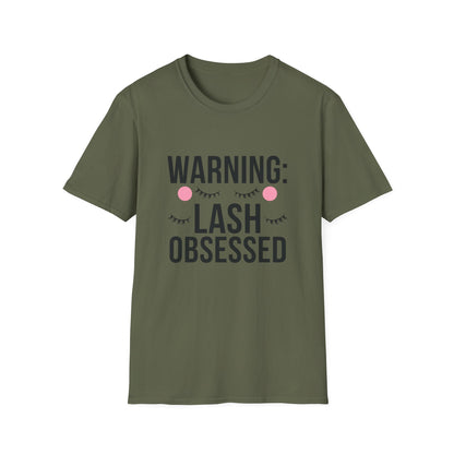 WARNING: Lash Obsessed T-Shirt | Trendy Eyelash Beauty Tee for Makeup Lovers & Lash Artists | Perfect Gift