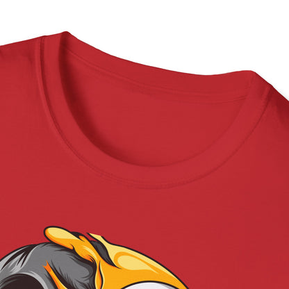 Unique Melting Skull Smiley Face T-Shirt - Vibrant Edgy Cartoon Graphic Tee for Pop Culture Fans