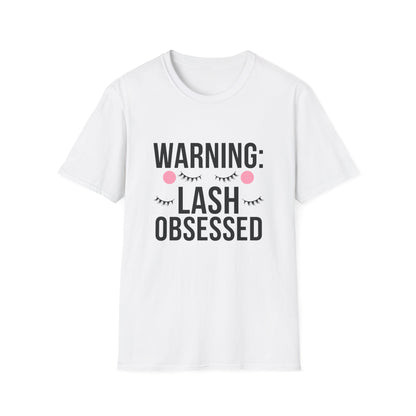 WARNING: Lash Obsessed T-Shirt | Trendy Eyelash Beauty Tee for Makeup Lovers & Lash Artists | Perfect Gift