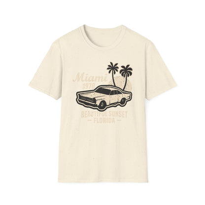 Vintage Miami 1978 Classic Car T-Shirt | Retro Florida Sunset Palm Trees Tee | Iconic 70s Vacation Style