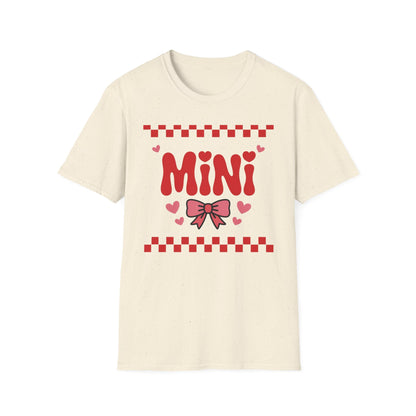 Adorable "MINI" Hearts & Bow T-Shirt | Trendy Checkered Design for Cute Girls & Sweethearts | Perfect Gift Tee