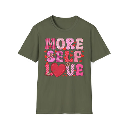 More Self Love T-Shirt | Empowering Pink & Red Hearts Tee | Cute Valentine's Day & Self-Care Gift for Her