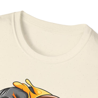 Edgy Half Skull Half Emoji T-Shirt | Unique Melting Monocle Face Tee | Awesome Duality Art for Bold Style