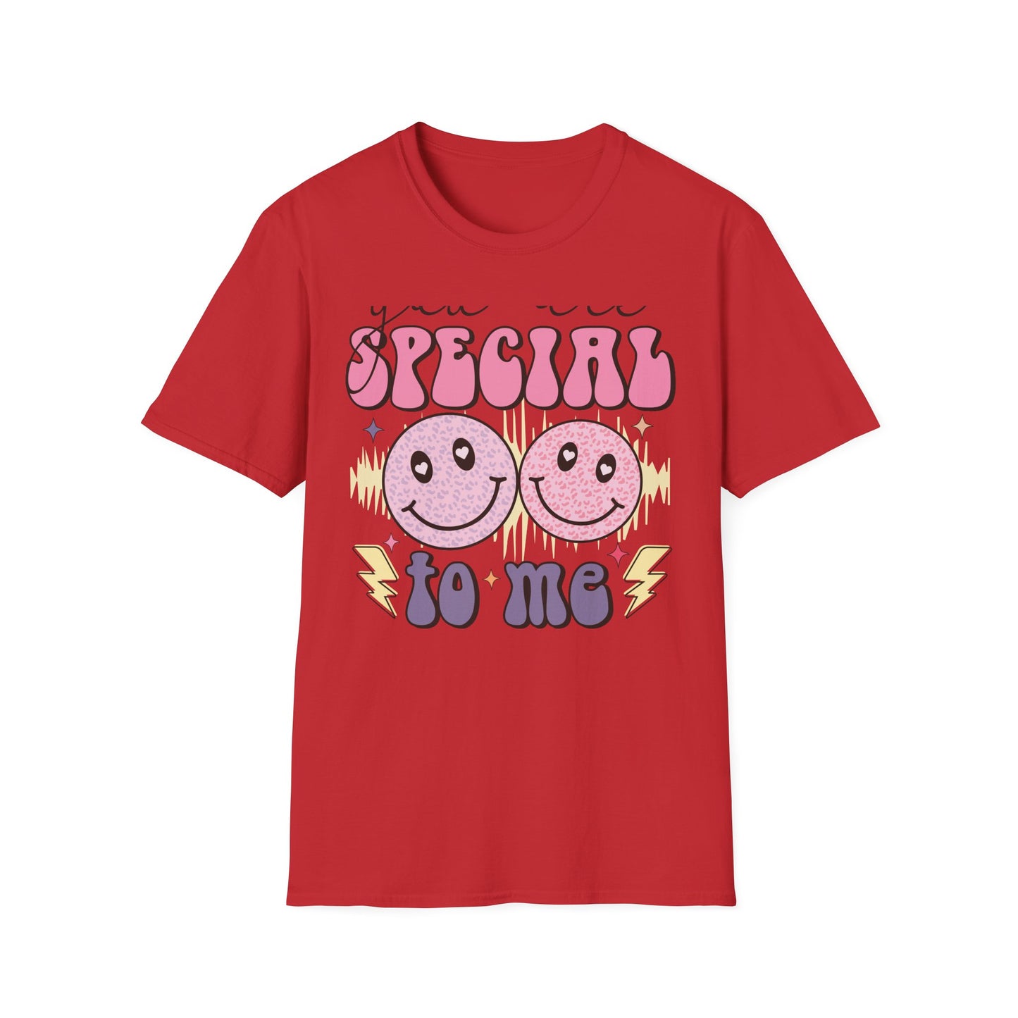 Groovy 'You Are Special To Me' T-Shirt | Retro Smiley Heart Eyes Tee | Unique Appreciation Gift for Loved Ones