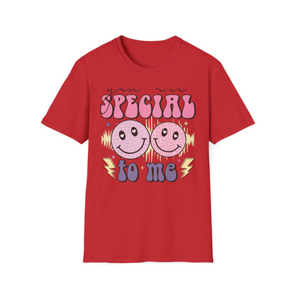 Groovy 'You Are Special To Me' T-Shirt | Retro Smiley Heart Eyes Tee | Unique Appreciation Gift for Loved Ones
