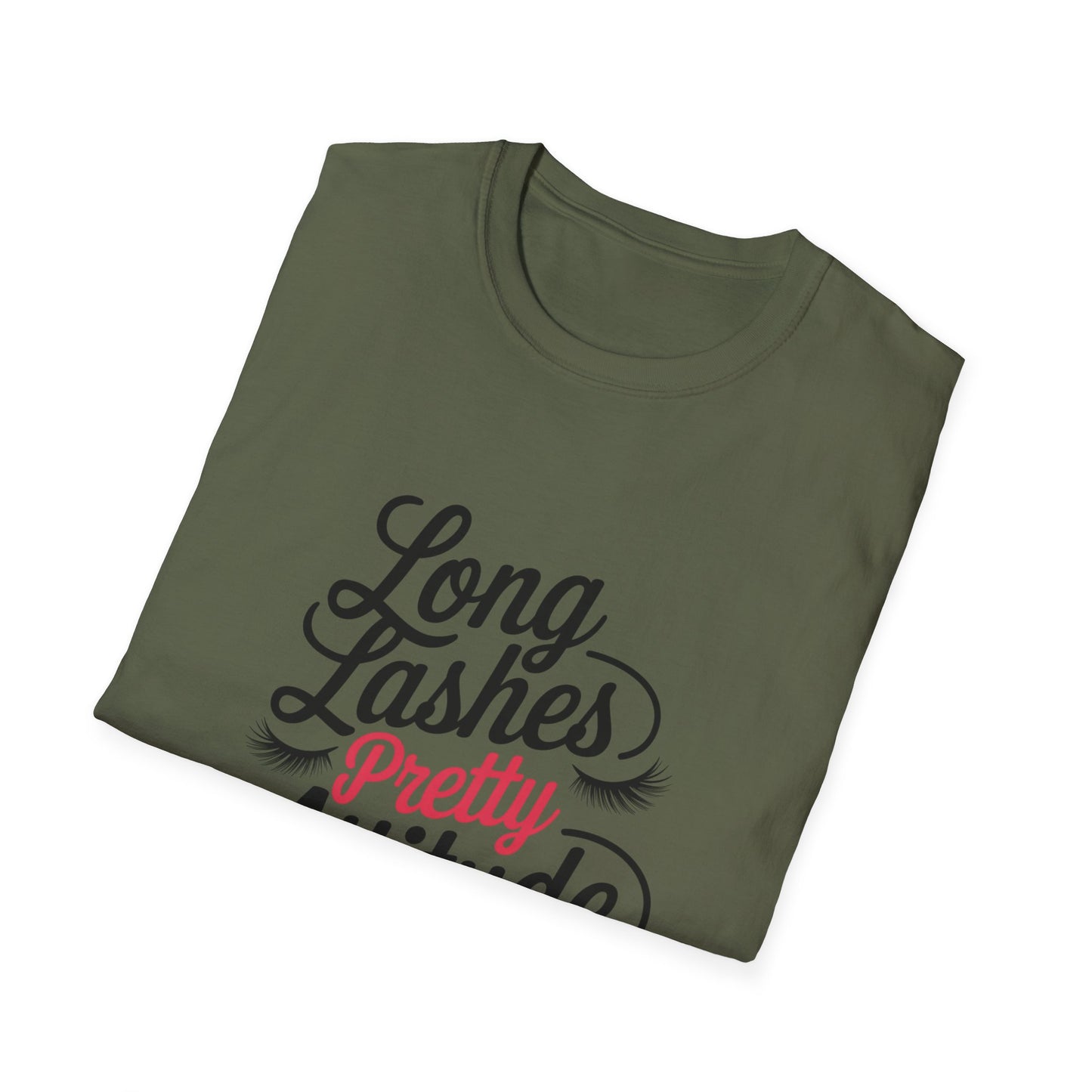 Stunning 'Pretty' Pink Script T-Shirt with Elegant Lashes | Chic Women's Glamour & Beauty Tee | Vibrant Fashion Statement