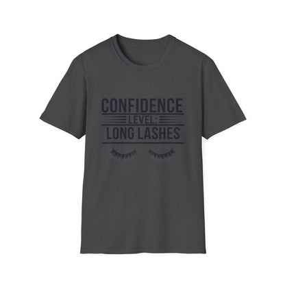 Empowering Confidence Level: Long Lashes T-Shirt | Chic Beauty Tee for Makeup Lovers & Lash Queens