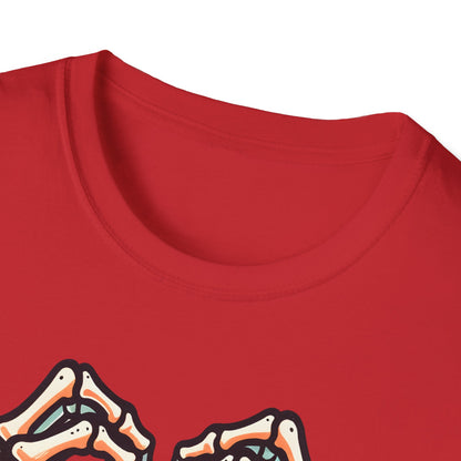 Romantic Skeleton Hands Heart T-Shirt | Till Death Do Us Part Valentine's Day Love Tee | Unique Rose Gift