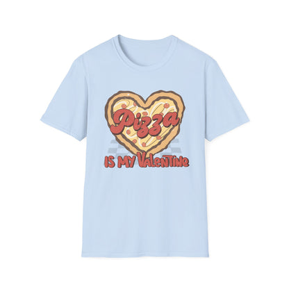 Retro Pizza Is My Valentine T-Shirt | Heart-Shaped Pizza Lover Tee | Funny Anti-Valentine Foodie Gift | Unique & Cozy