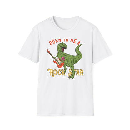 Epic Born to be a Rock Star T-Rex T-Shirt - Roaring Dinosaur Guitar Tee | Music Lover & Dino Fan Gift