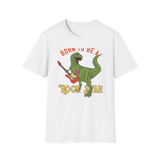 Epic Born to be a Rock Star T-Rex T-Shirt - Roaring Dinosaur Guitar Tee | Music Lover & Dino Fan Gift