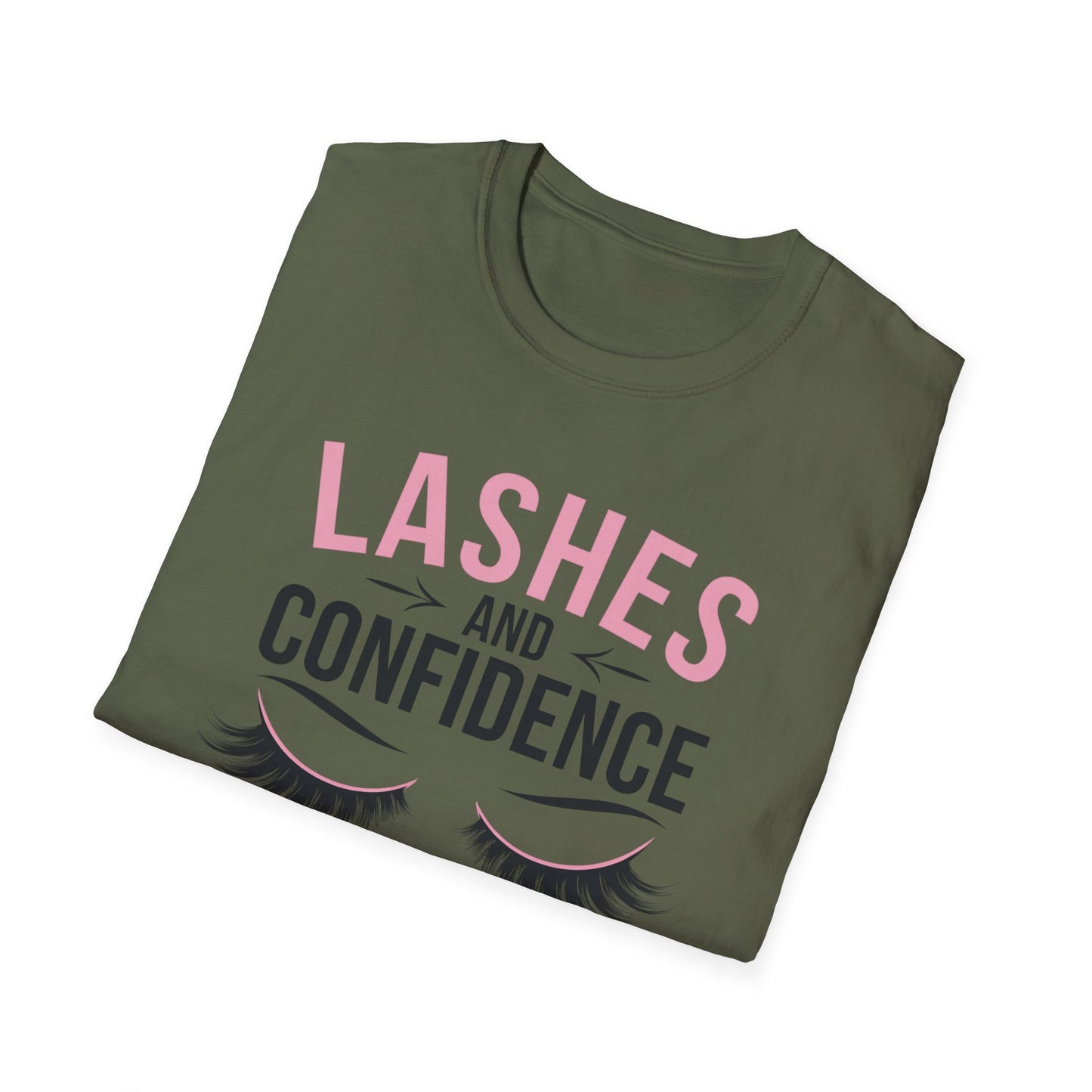 Empowering Lashes & Confidence Only T-Shirt | Chic Beauty Lover Tee Gift for Lash Techs & Women
