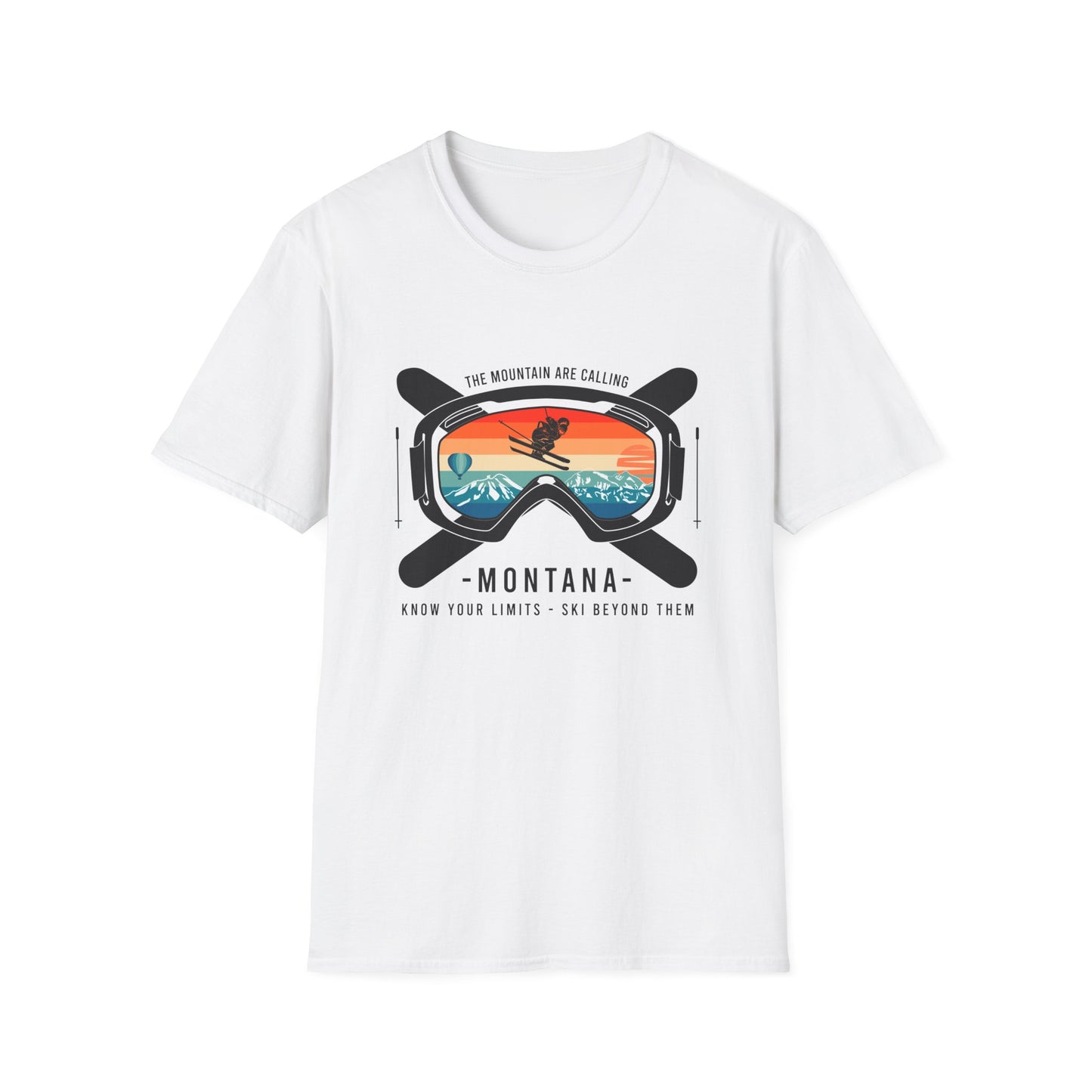 Epic Montana Skiing T-Shirt - Vintage Retro Mountain Goggles Tee for Adventure Seekers | 'The Mountain Are Calling'