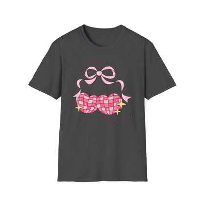 Irresistible 'Love You Cherry Much' T-Shirt | Cute Pink Heart Cherry Tee | Sweet Retro Vibe Valentine's Gift