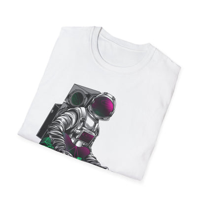 Cosmic Guitarist Astronaut T-Shirt | Electrifying Space Rocker Tee | Vibrant Sci-Fi Music Fan Gift