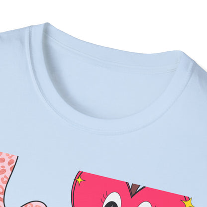 Groovy Leopard 'L' Back to School T-Shirt | Whimsical Reading Apple & Pencil Pals Tee | Fun Teacher Student Gift Idea