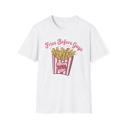 Must-Have 'Fries Before Guys' T-Shirt - Cute French Fry Tee for Sassy Women & Galentine's Day Fun!