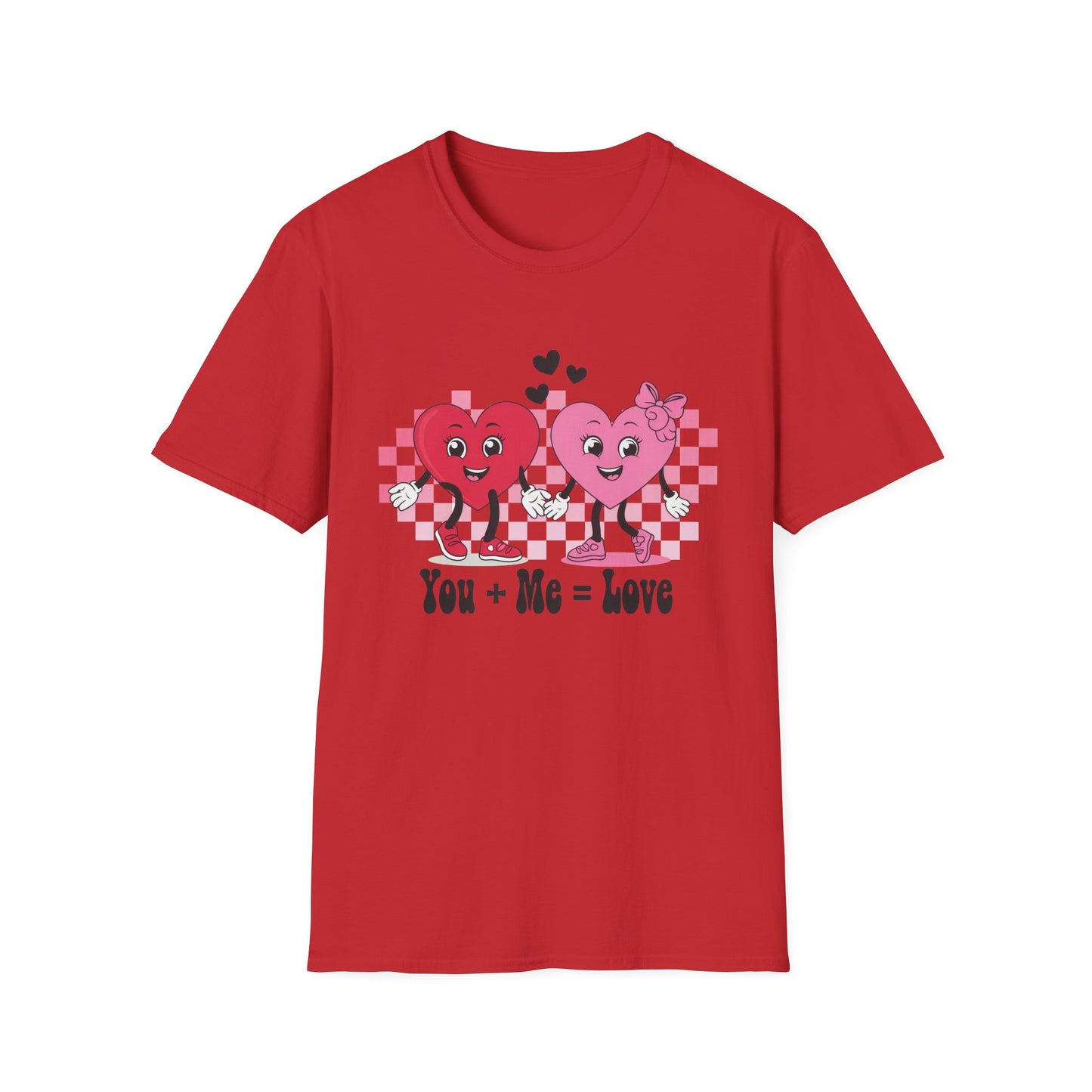 Adorable You + Me = Love Cartoon Hearts T-Shirt - Perfect Romantic Couple's Gift & Valentine's Day Tee