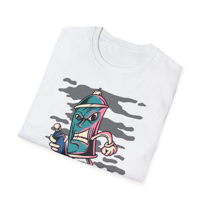 Bold Graffiti Spray Can T-Shirt - Edgy Urban Art Graphic Tee for Streetwear Fans | Unique Must-Have Design