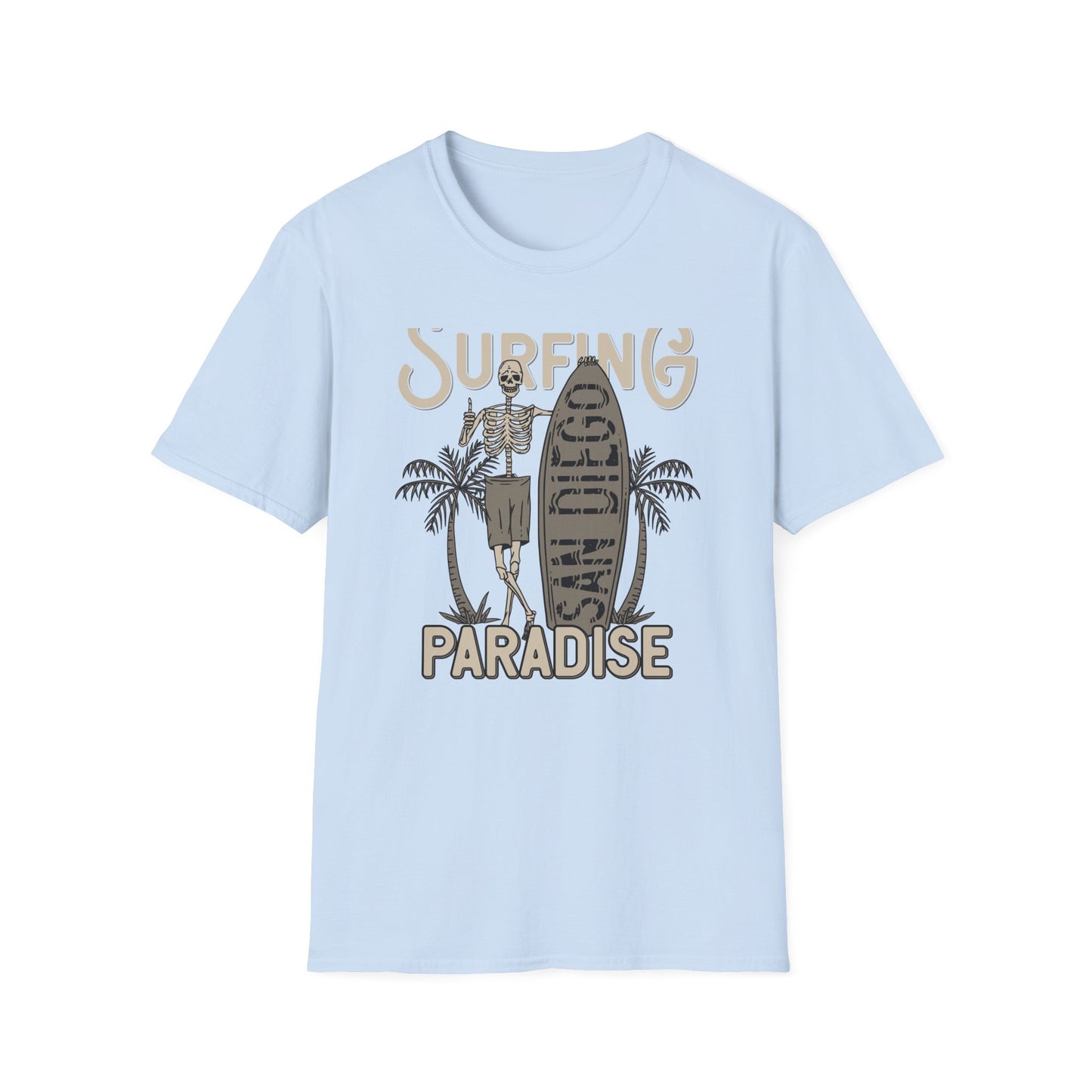 Awesome California Surfing Paradise Skeleton T-Shirt - Vintage Beach Surfer Skull Tee | Epic Summer Vibes