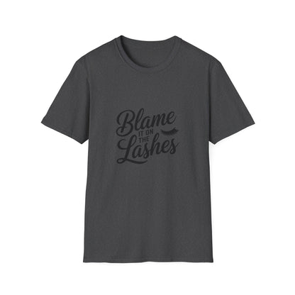Sassy "Blame It On The Lashes" T-Shirt | Funny Eyelash Lover & Lash Tech Gift Tee | Trendy Beauty Graphic Top