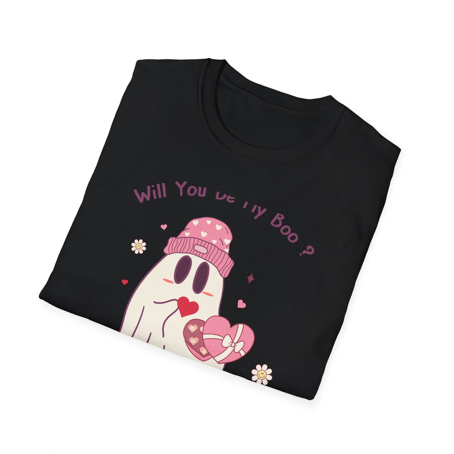 Adorable 'Will You Be My Boo' Ghost T-Shirt - Sweet Valentine's Day Proposal Tee - Cute Romantic Gift Apparel