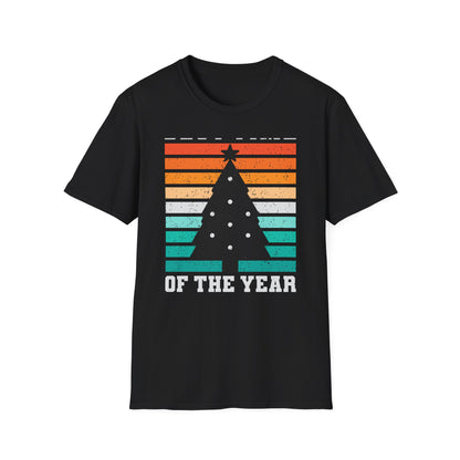 Retro Christmas Tree T-Shirt | "Best Time of the Year" Festive Tee | Vintage Holiday Stripes Xmas Gift
