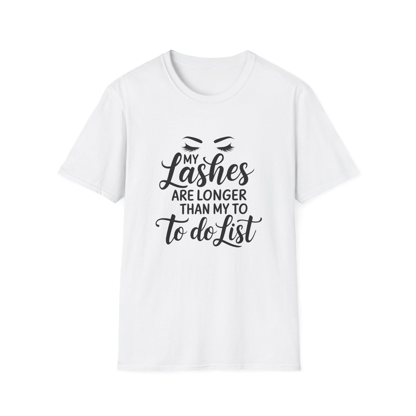 Glamorous 'My Lashes Are Feeling Long Today' T-Shirt | Empowering Beauty Lover Tee for Women | Chic & Witty Quote Top