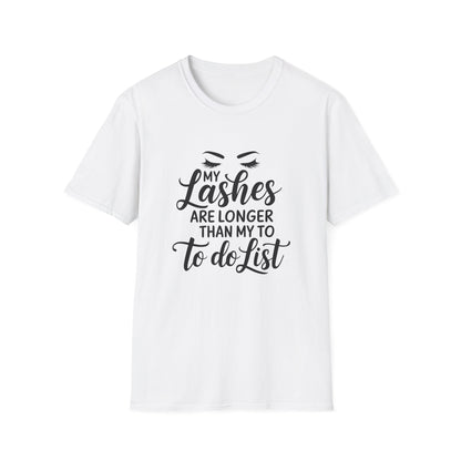 Glamorous 'My Lashes Are Feeling Long Today' T-Shirt | Empowering Beauty Lover Tee for Women | Chic & Witty Quote Top