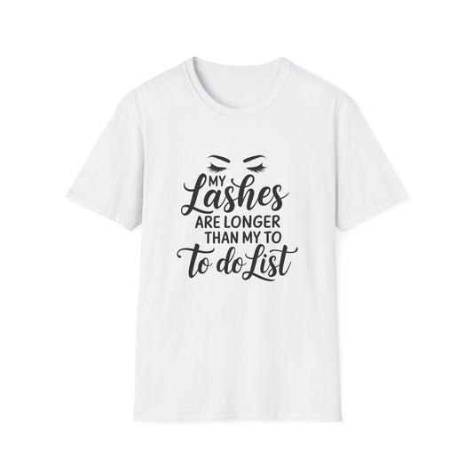 Glamorous 'My Lashes Are Feeling Long Today' T-Shirt | Empowering Beauty Lover Tee for Women | Chic & Witty Quote Top