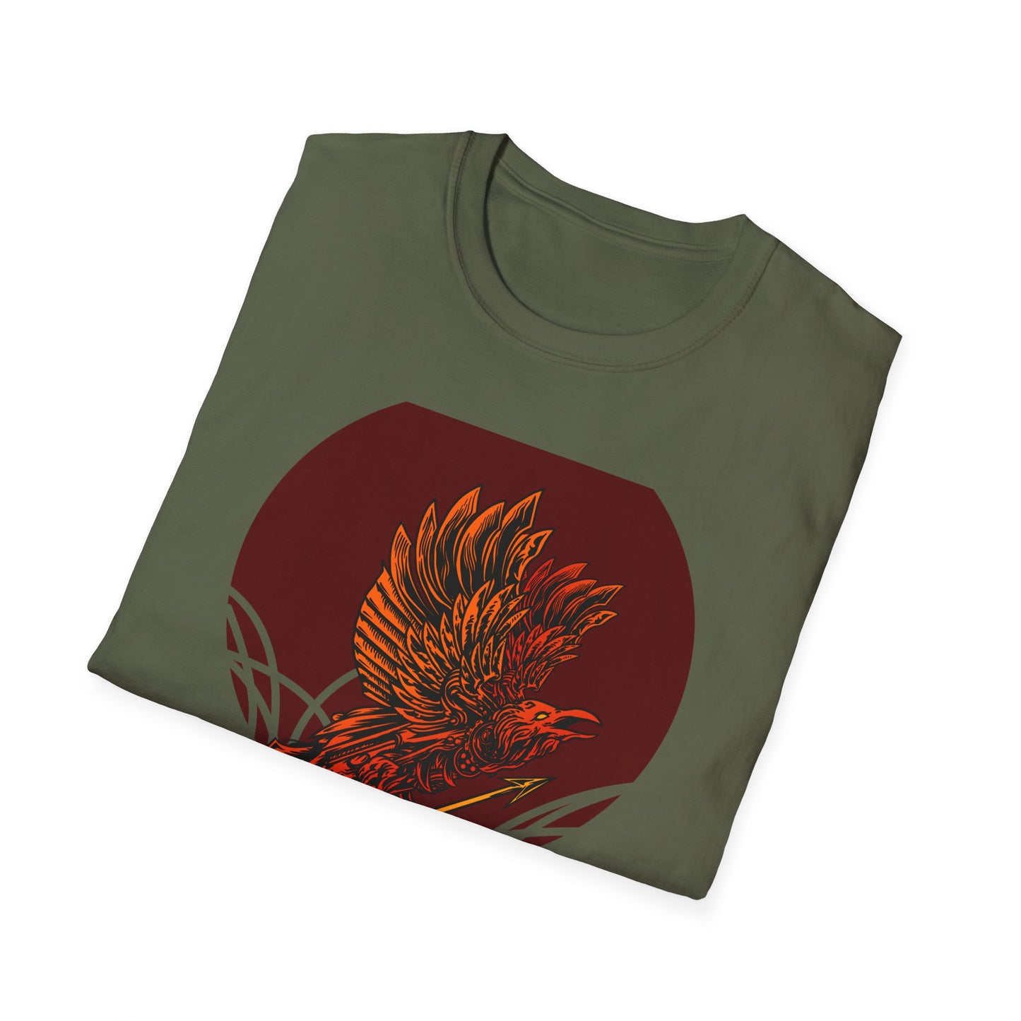 Fierce Mythical Raven Phoenix Warrior T-Shirt - Striking Tribal Art Statement Tee