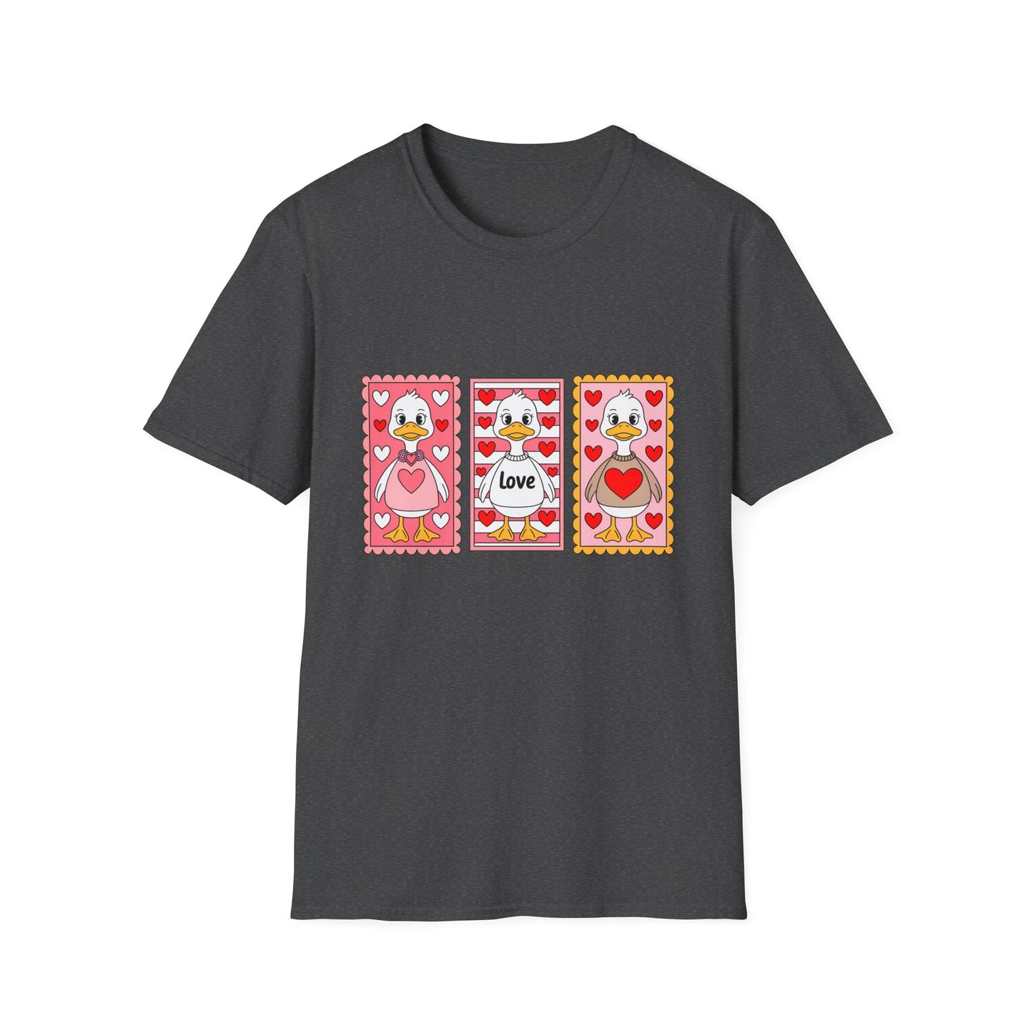 Charming Love Duck & Hearts T-Shirt | Adorable Valentine's Day Tee for Kids & Animal Lovers - Cute & Unique!