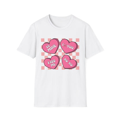 Charming Retro Valentine's Day T-Shirt | Sweet Conversation Hearts Love Tee | Adorable Be Mine Couple Gift