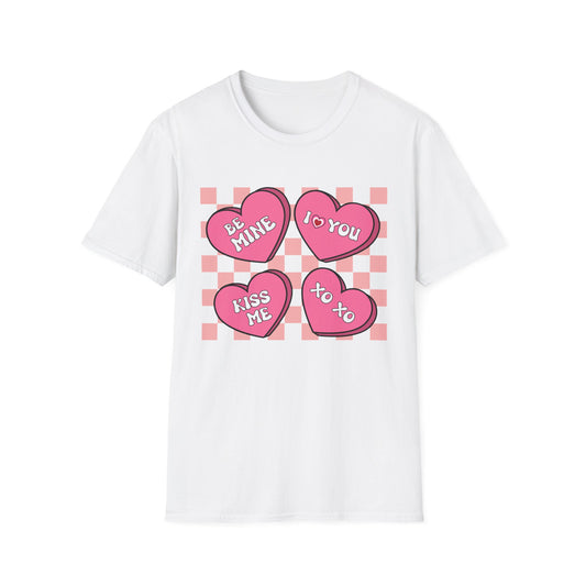Charming Retro Valentine's Day T-Shirt | Sweet Conversation Hearts Love Tee | Adorable Be Mine Couple Gift