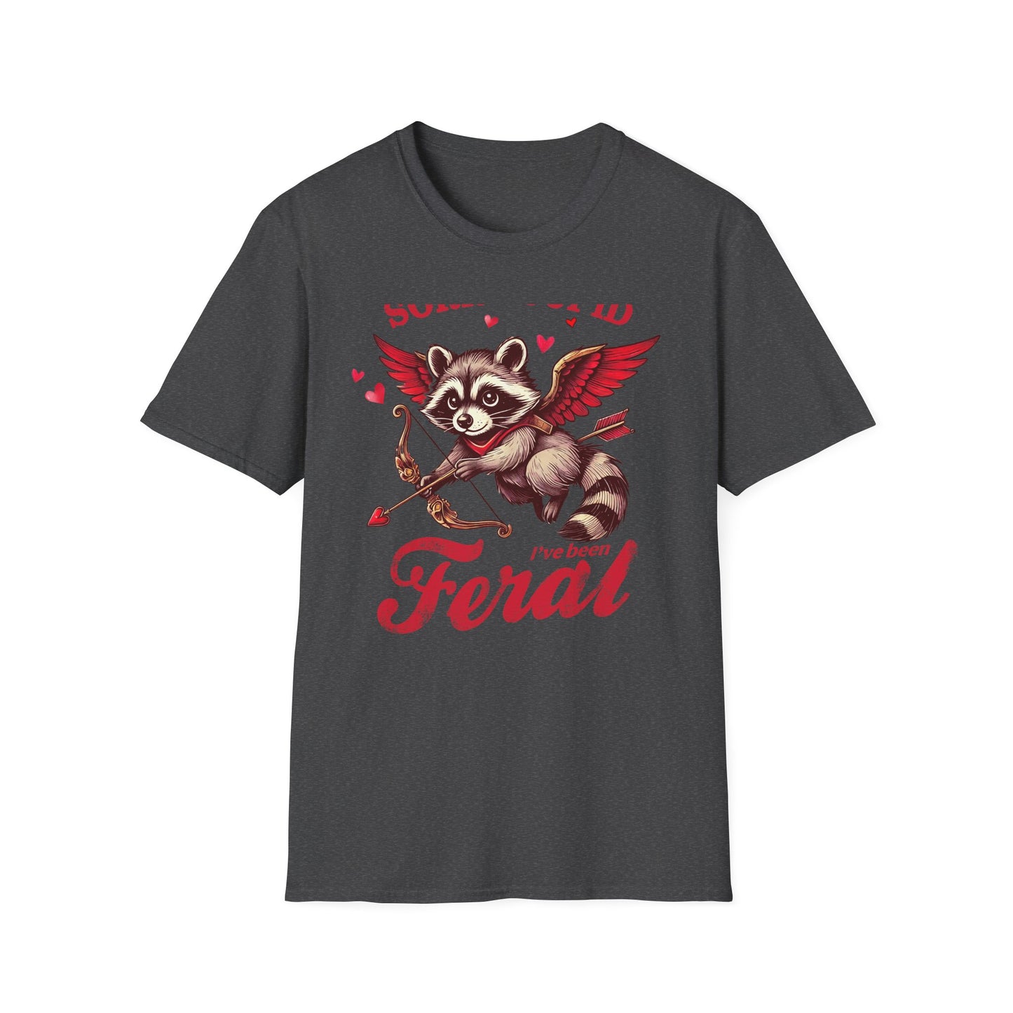 Hilarious Feral Raccoon Cupid T-Shirt | Anti-Valentine's Day Sarcastic Tee | Unique Funny Gift for Animal Lovers