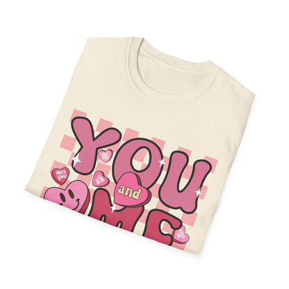 Sweet Retro YOU and ME T-Shirt - Groovy Valentine's Day Candy Heart Love Couple Tee